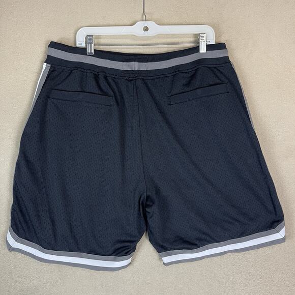 All City by Just‎ Don Short Mens XL Black Mesh Basketball Elastic Waist Lined - Picture 13 of 14